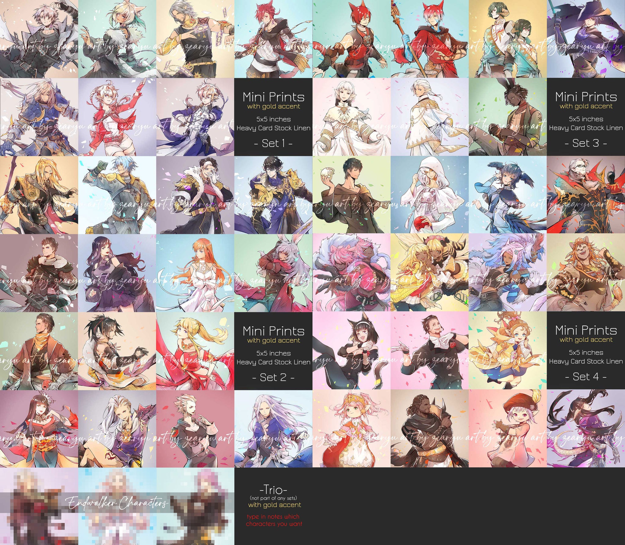 Final Fantasy XIV Miniprints - Gold Limited Edition – Zearyu